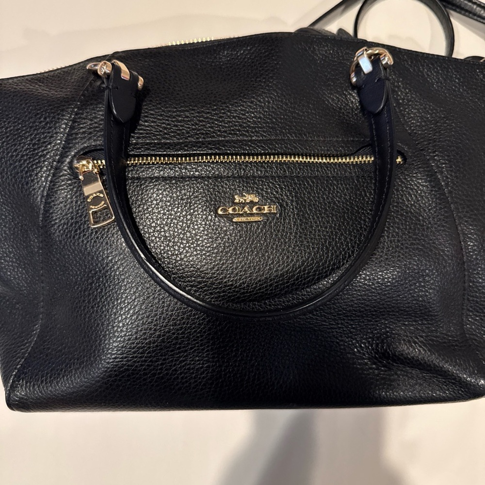Coach Black Pebbled Leather Shoulder Bag